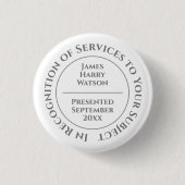 In Recognition of Services to Something Button (Voorkant)