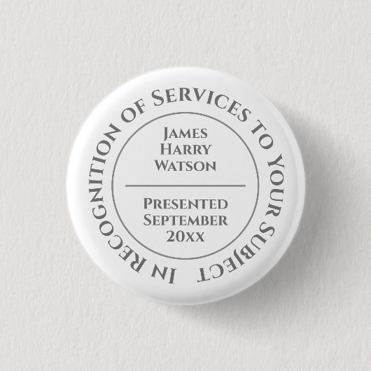 In Recognition of Services to Something Button (Voorkant)