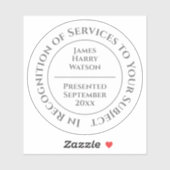 In Recognition of Services to Something Sticker (Vel)