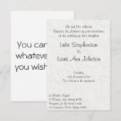 In reliëf gegraveerde White Floral 2 Wedding Invit Kaart (Voorkant / Achterkant)