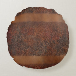 In reliëf gemaakt Bloemen Imitatieleer Kijk Rond Kussen