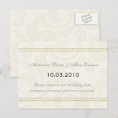 In reliëf gemaakt Bord groen Sla de Datum Briefkaa Aankondigingskaart (Voorkant / Achterkant)