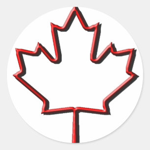 In reliëf gemaakt Canadees maanblad Ronde Sticker