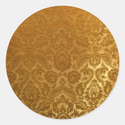 IN RELIËF GEMAAKT GOUDEN FLUWEEL ONTWERP RONDE STICKER (Voorkant)