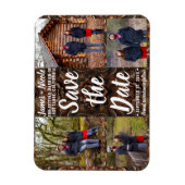 In reliëf gemaakt Leer 4 Foto's sparen de Datum Br Magneet (Verticaal)