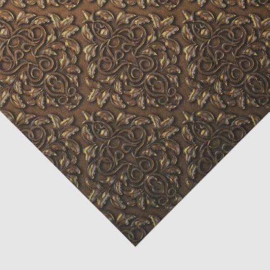 In reliëf gemaakt messing verlaat ontkoppelingspap tissuepapier (Detail)