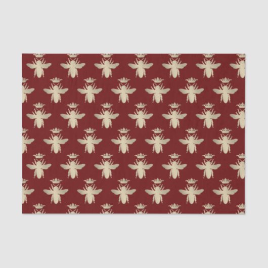 In reliëf gemaakt Middeleeuws Kroonkoningin  Bijen Tissuepapier (Voorkant)