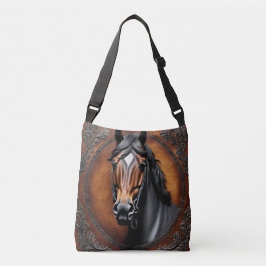 In reliëf gemaakt Paard Imitatie Leer Ontwerp Cros Crossbody Tas (Voorkant)