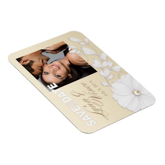 in reliëf gemaakt Posy Bewaar de datum Magneet (Rechterzijde)