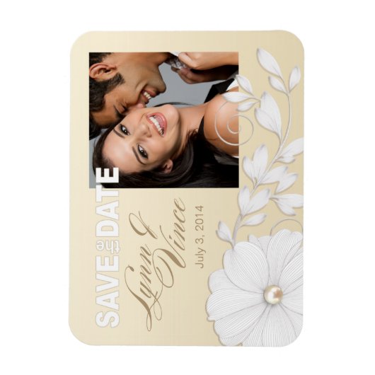 in reliëf gemaakt Posy Bewaar de datum Magneet (Verticaal)