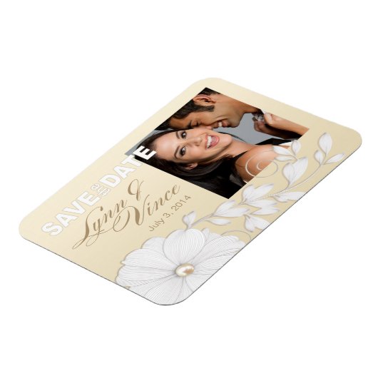 in reliëf gemaakt Posy Bewaar de datum Magneet (Linkerzijde)