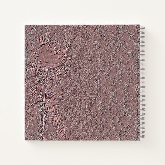  in reliëf gemaakt Roos Gold Foil Weduwboek Notitieboek (Achterkant)