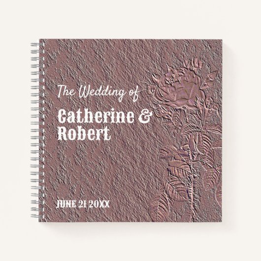 in reliëf gemaakt Roos Gold Foil Weduwboek Notitieboek (Voorkant)