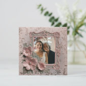 In reliëf gemaakt roze bloemig Oma foto lijst Kaart (Staand voorkant)