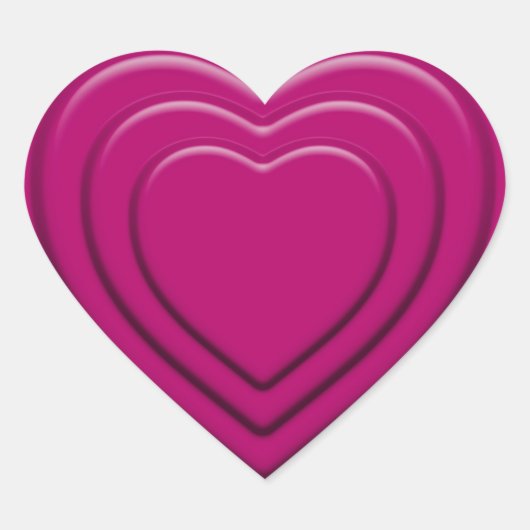 In reliëf gemaakt Roze Hart Sticker (Voorkant)