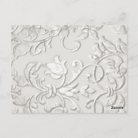 In reliëf gemaakt uiterlijk Damask in Off White Briefkaart (Achterkant)
