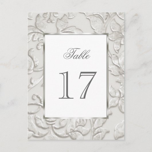In reliëf gemaakt uiterlijk Damask in Off White Briefkaart (Voorkant)