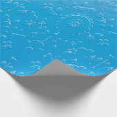 In reliëf gemaakte Blauwe Bloem Abstracte Gradiënt Cadeaupapier (Hoek)