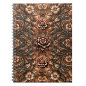 In reliëf gemaakte  Bloemen Faux Leather Look Notitieboek (Voorkant)