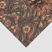 In reliëf gemaakte  Bloemen Faux Leather Look Tissuepapier (Detail)