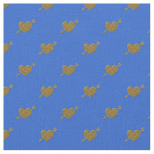 In reliëf gemaakte Gouden stof-Blauwe Stijl 1 van Stof