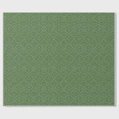 In reliëf gemaakte Groene Glitter Damask Cadeaupapier (Vlak)
