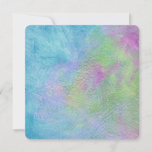 In reliëf gemaakte Waterverf Abstracte Uitnodiging (Achterkant)