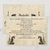 In reliëfdruk gezette blikvangers Gothic Wedding-u Kaart (Voorkant / Achterkant)