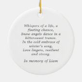 In Remembrance Miskraam Gedicht Snow Angel Keramisch Ornament (Achterkant)
