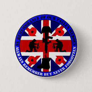In Remembrance of our fallen UK Heroes Ronde Button 5,7 Cm