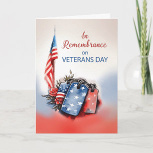 In Remembrance op Veterans Day Dog Tags Kaart