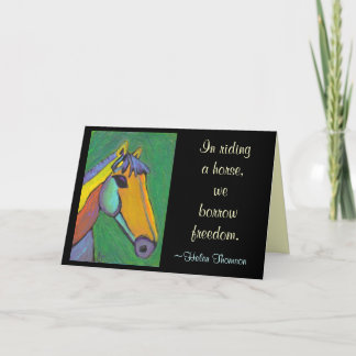 In riding a horse, we borrow freedom - Card Kaart