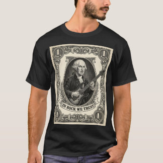 In Rock We Trust 1 Rock Washington Gitaar Vintage  T-shirt