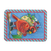 IN RODE SANTA, CHRISTMAS CARDINAL MAGNET MAGNEET (Horizontaal)