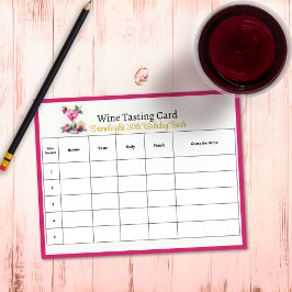 in Roze 30e Verjaardagsfeestje Raad de Wijn Notitieblok