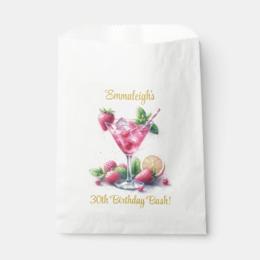  in Roze 30e Verjaardagsviering Bedankzakje (Voorkant)