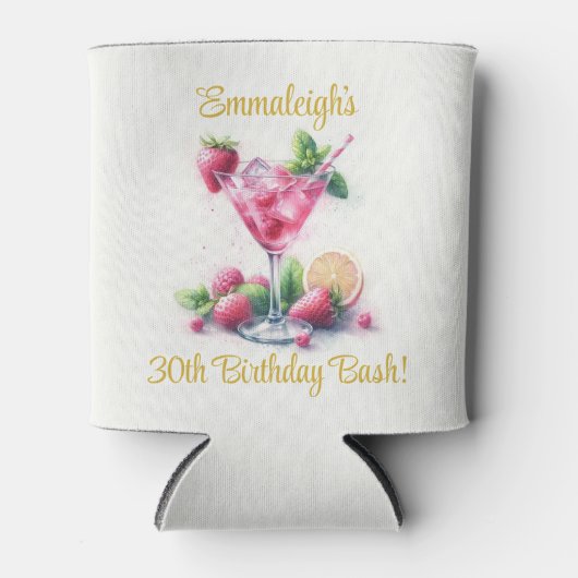  in Roze 30e Verjaardagsviering Blikjeskoeler (Voorkant)