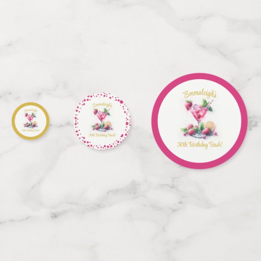  in Roze 30e Verjaardagsviering Confetti (Voorkanten)