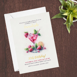 in Roze 30e Verjaardagsviering Folie Uitnodiging