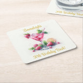 in Roze 30e Verjaardagsviering Kartonnen Onderzetters (Schuin)