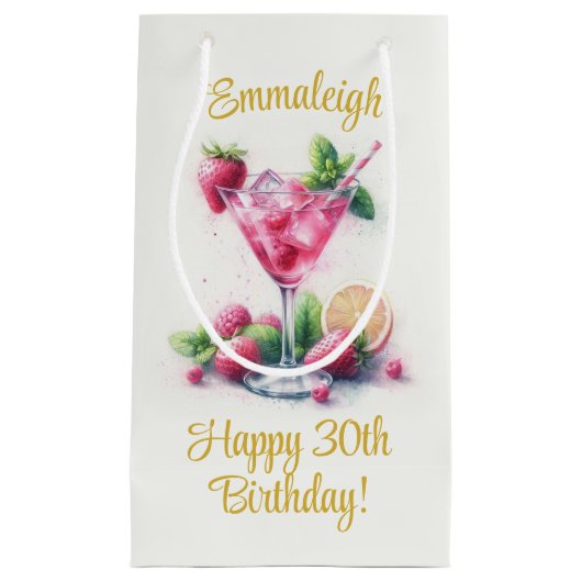 in Roze 30e Verjaardagsviering Klein Cadeauzakje (Voorkant)