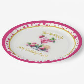 in Roze 30e Verjaardagsviering Papieren Bordje (Gekanteld)