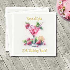in Roze 30e Verjaardagsviering Servet