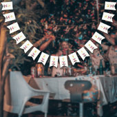 in Roze 30e Verjaardagsviering Vlaggetjes