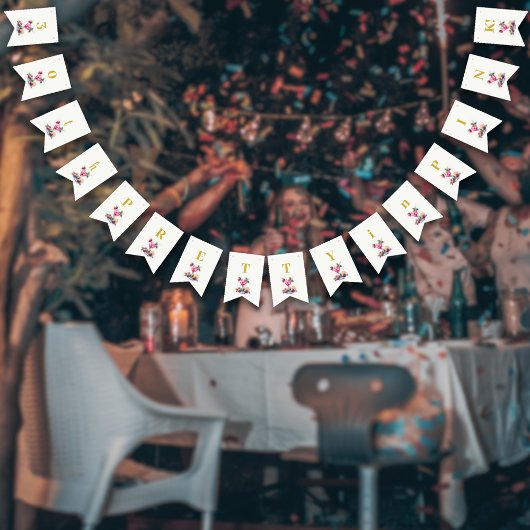 in Roze 30e Verjaardagsviering Vlaggetjes