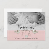  in roze aankondiging foto's briefkaart (Voorkant / Achterkant)