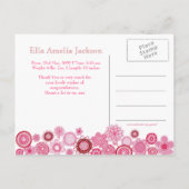  in Roze Baby Meisje Foto Dank U Post Kaart (Achterkant)