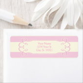 in roze Baby shower, Adresetiketten Etiket (Insitu)
