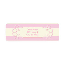 in roze Baby shower, Adresetiketten Etiket