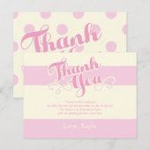  in roze Baby shower, dank u kaarten (Voorkant / Achterkant)
